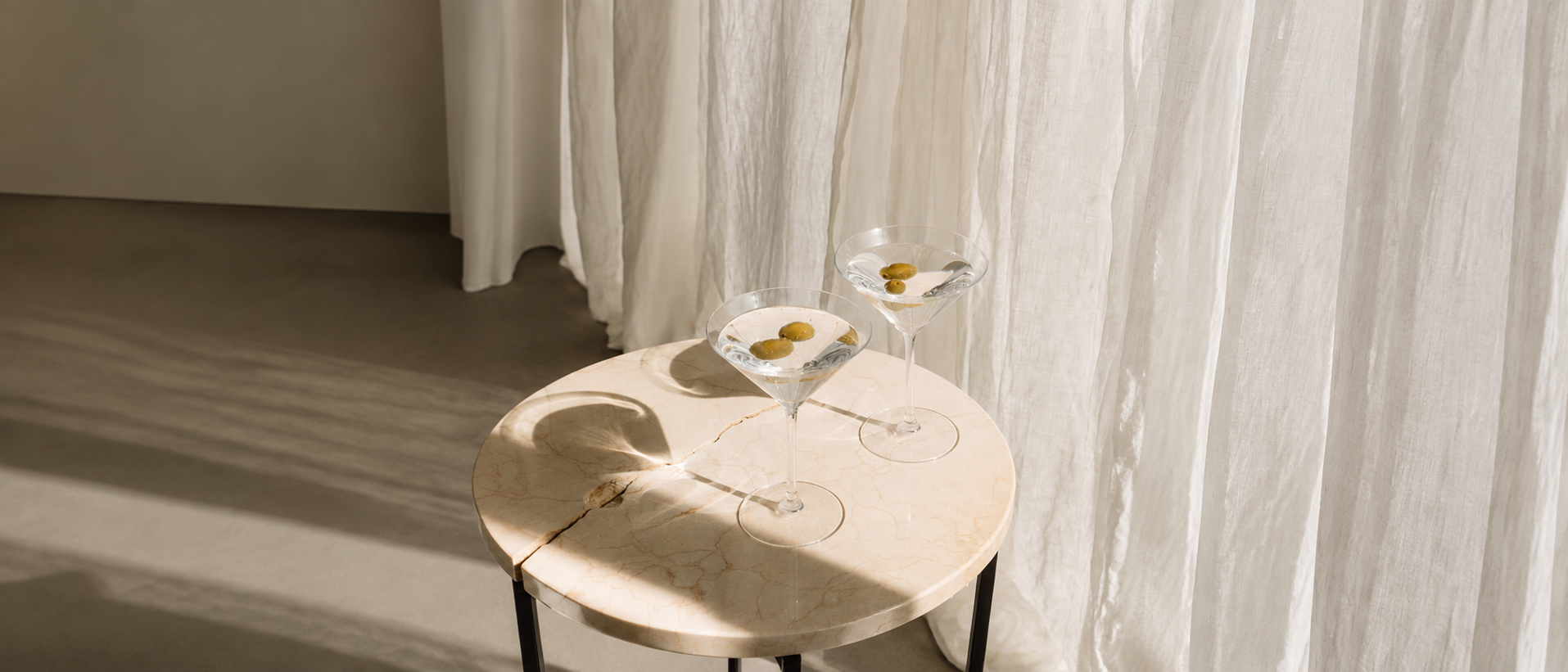 Glassware arranged for everyday serving