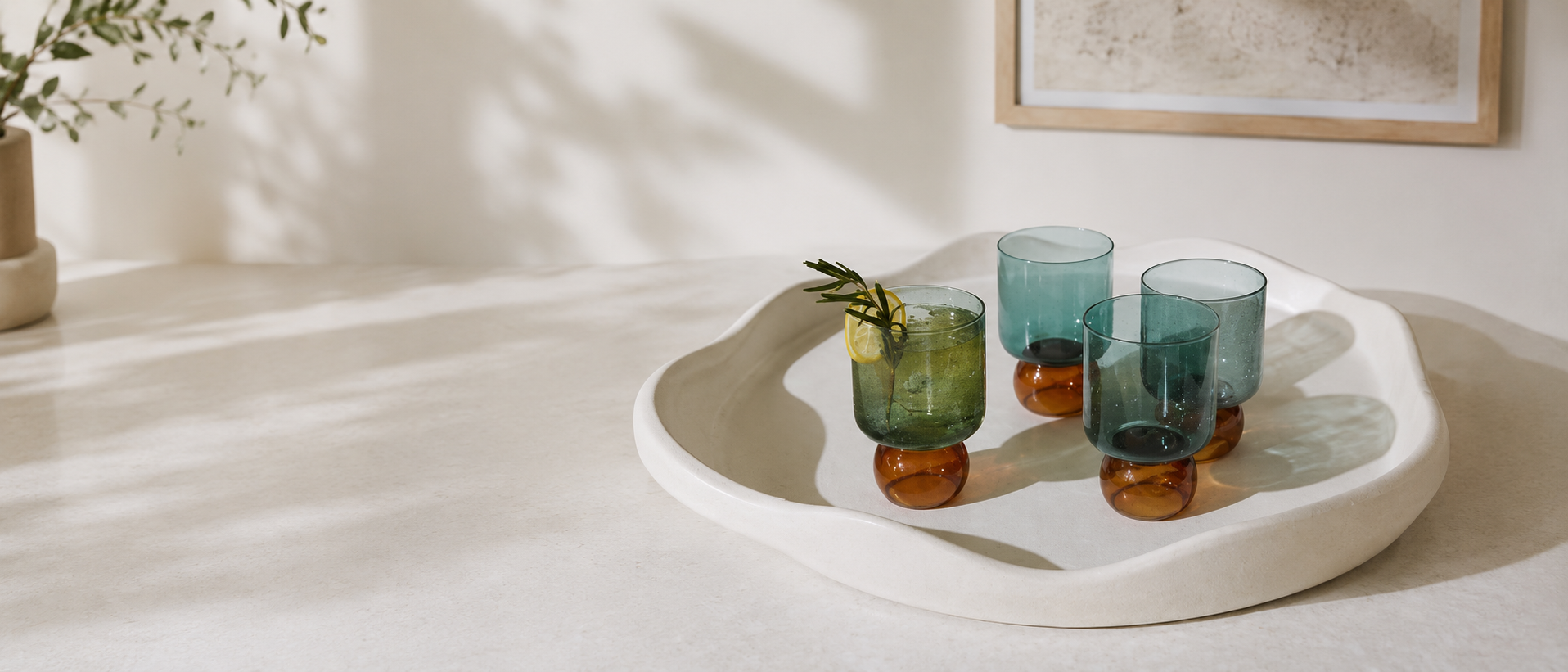 Selected glassware and table pieces