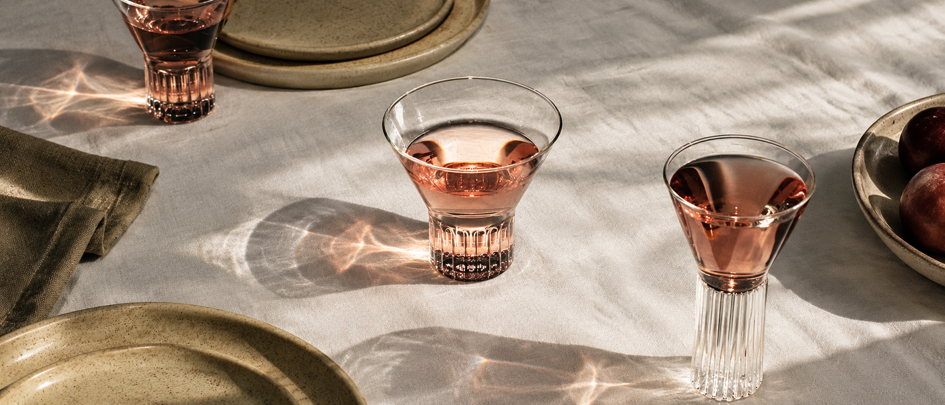 Felbrant drinkware styled for a relaxed gathering