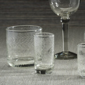 Handmade Etched Sipping Glass Set of 6