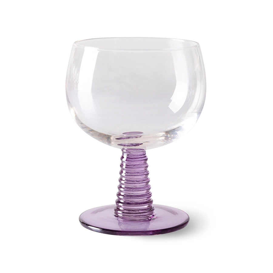Purple Low Stem Wine Glass